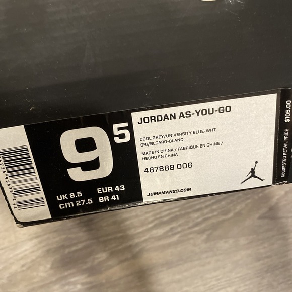 Size 9.5 - Jordan‎ As You Go Cool Grey University Blue main image 8